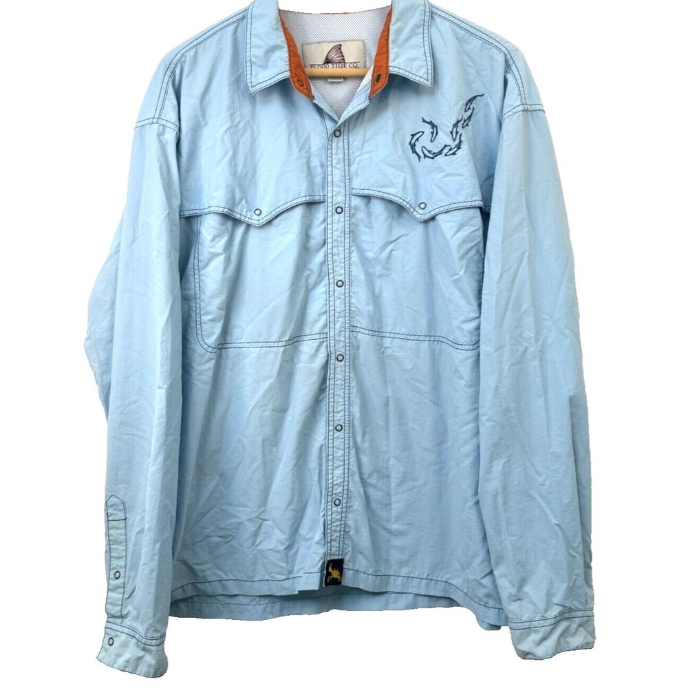Flood Tide Co Long Sleeve Water Resistant Long Sleeve Embroidered Fishing Shirt